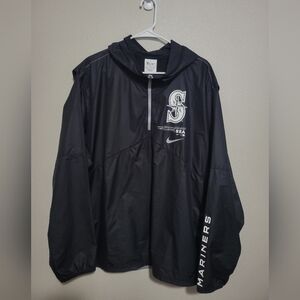 Seattle Mariners Nike Black Authentic Night Game Performance Half-Zip Windbreake
